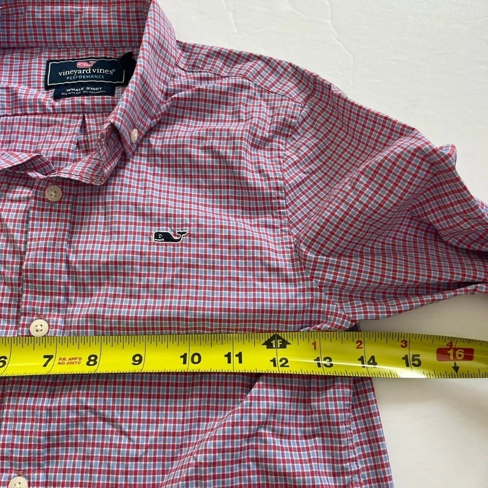 Vineyard Vines Boys Whale Button Up Long Sleeve Performance Shirt Size 7